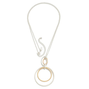 Dainty. Chain Link Necklace Circular Pendant