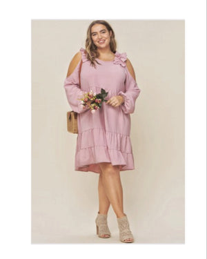 Curvy - Baby Doll Dress with Tiered Ruffles