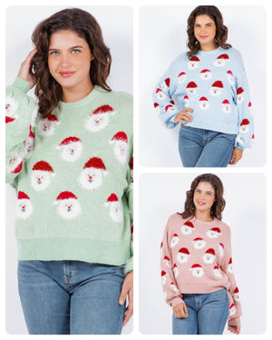 Fuzzy Knit Santa Sweater