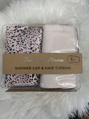 Shower Cap & Hair Turban Set