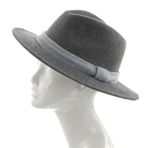 Gray Faux Wool Panama Hat