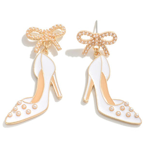 Enamel Wedding Shoe Earrings