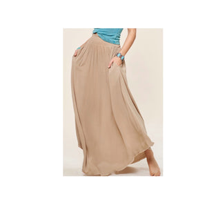Lightweight Maxi Skirt with Smocked Waistband