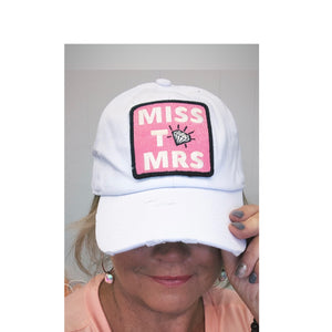 Miss to Mrs White Baseball Hat