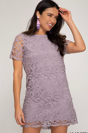 Crochet Lace Shift Dress CLEARANCE
