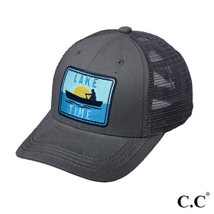 Lake Time Embroidered Patch Baseball Hat